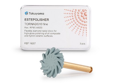 Packaging and contents of the ESTEPOLISHER Tornado10 fine