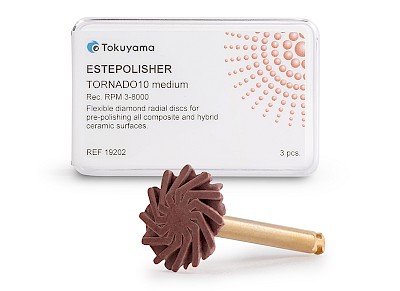 Packaging and contents of the ESTEPOLISHER Tornado10 medium