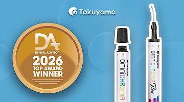 Grafiek met 2 OMNICHROMA producten en Dental Advisor 2026 Top Award Winner badge